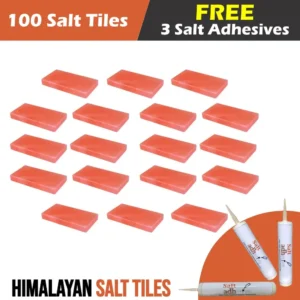 Himalayan Salt Tiles 8" x 4" x 1" - Pack of 100 with Free Salt Adhesive